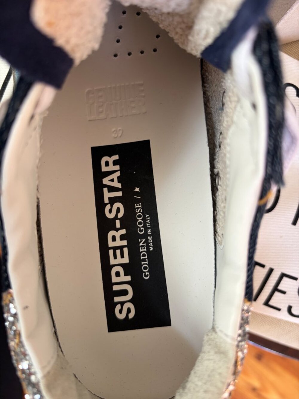 *BRAND NEW IN BOX* Golden Goose Superstar Denim Glitter low top*PRICE DROP!* - Picture 9 of 12